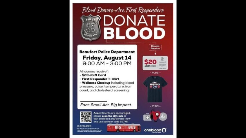 Beaufort SC blood drive August 2026