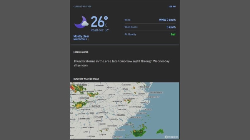 Beaufort SC weather forecast