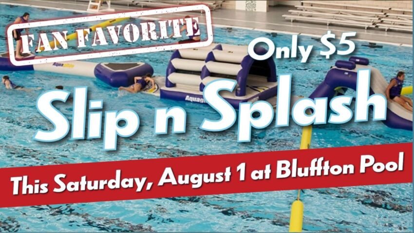Bluffton Pool inflatable obstacle course